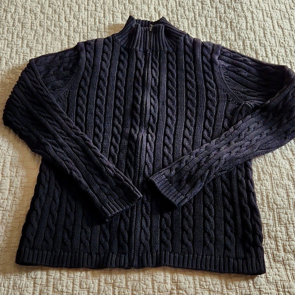 L.L. Bean Black Cable Knit Sweater